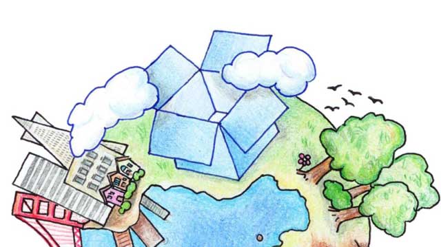 Un logotipo muy apropiado. Dropbox es una caja abierta.