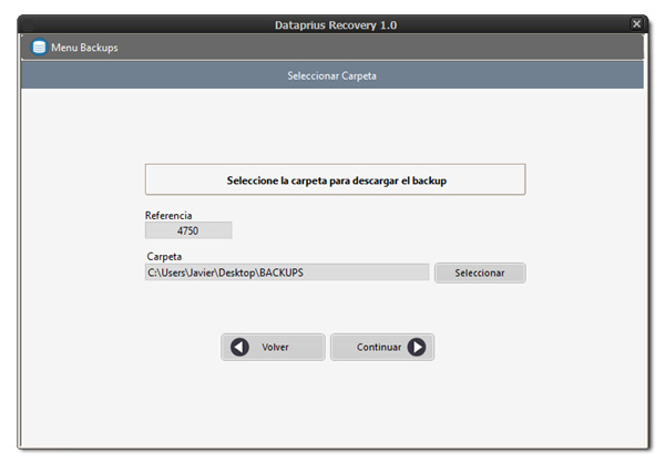 carpeta para descarga backup