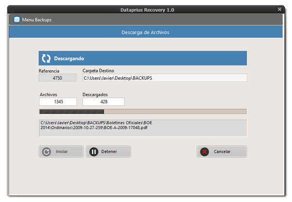 descargando backup