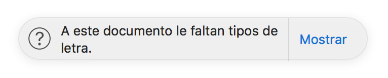 iWork. A este documento le faltan tipos de letra.