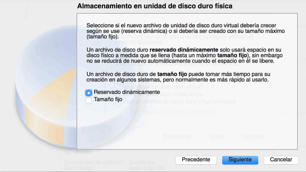 Almacenamiento en unidad de disco duro fisica