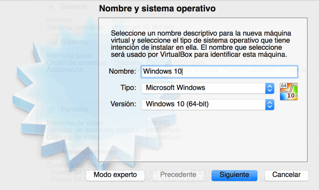 Crear nueva máquina virtual