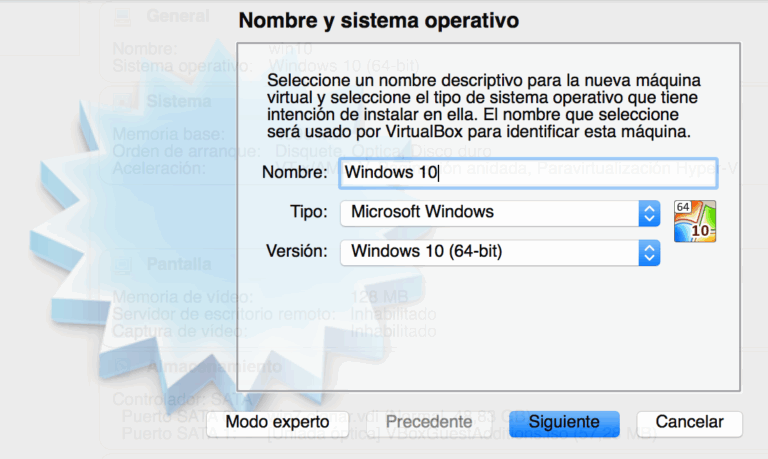 Crear nueva máquina virtual