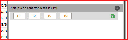 Detalle introducir IP para usuario