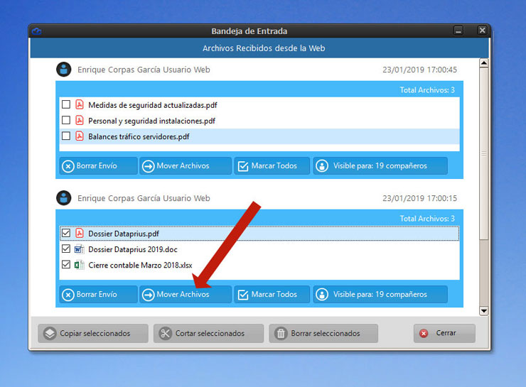 Mover archivos enviados por clientes