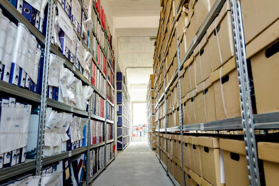 Almacenamiento de documentos en papel.