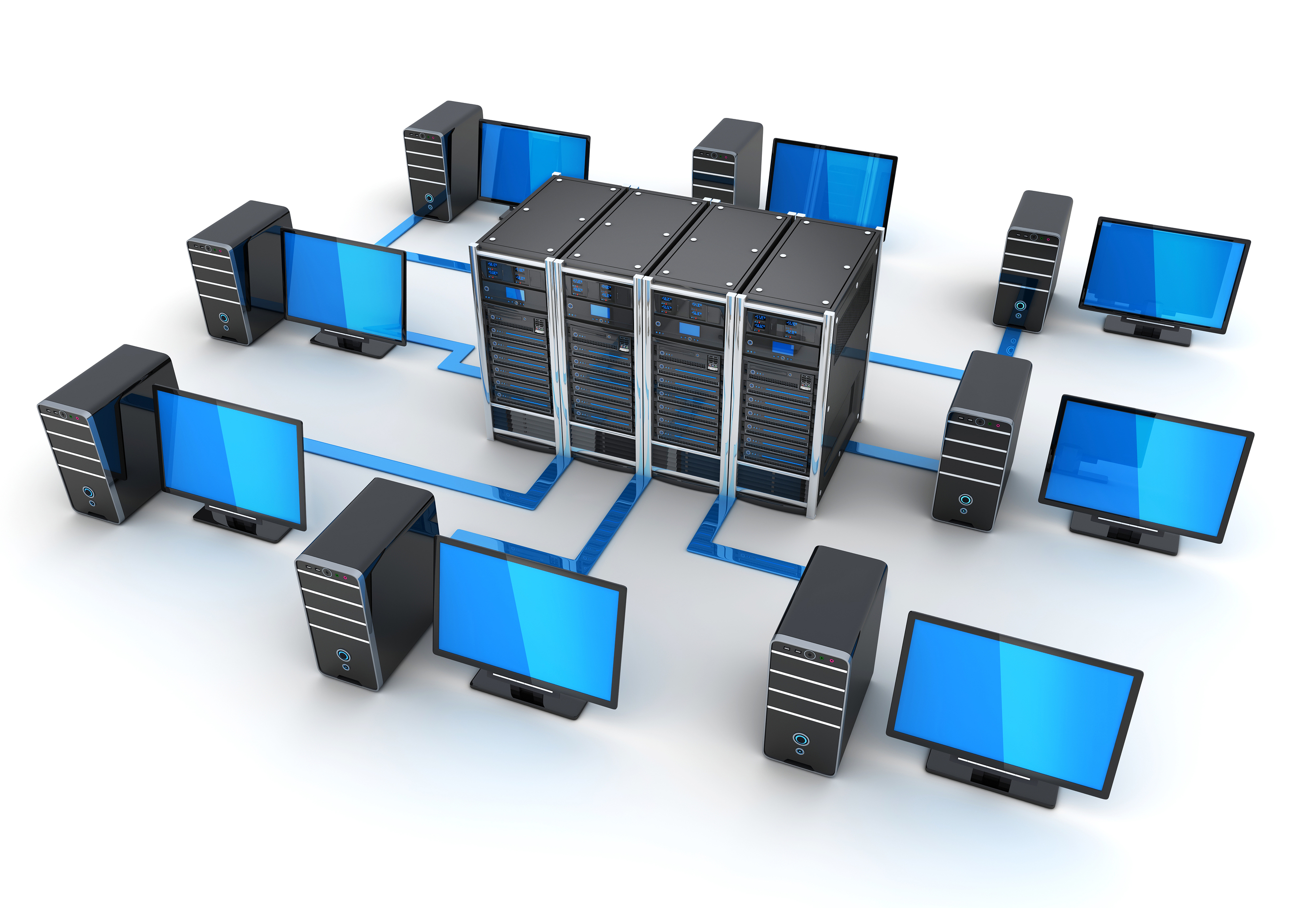 Red Intranet con equipos conectados a servidores.