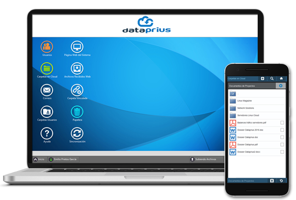 Pantalla de dataprius cloud