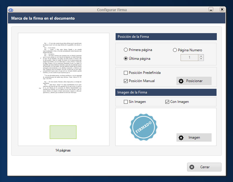 Configurar marca de firma para los documentos.