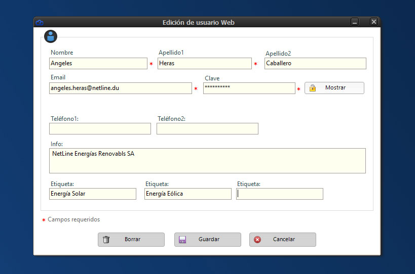 Aplicación Dataprius. Nuevos campos para guardar datos de los clientes.