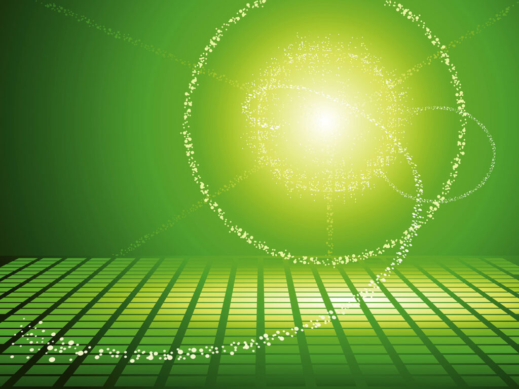 Imagen abstracta de cloud computing sostenible y verde