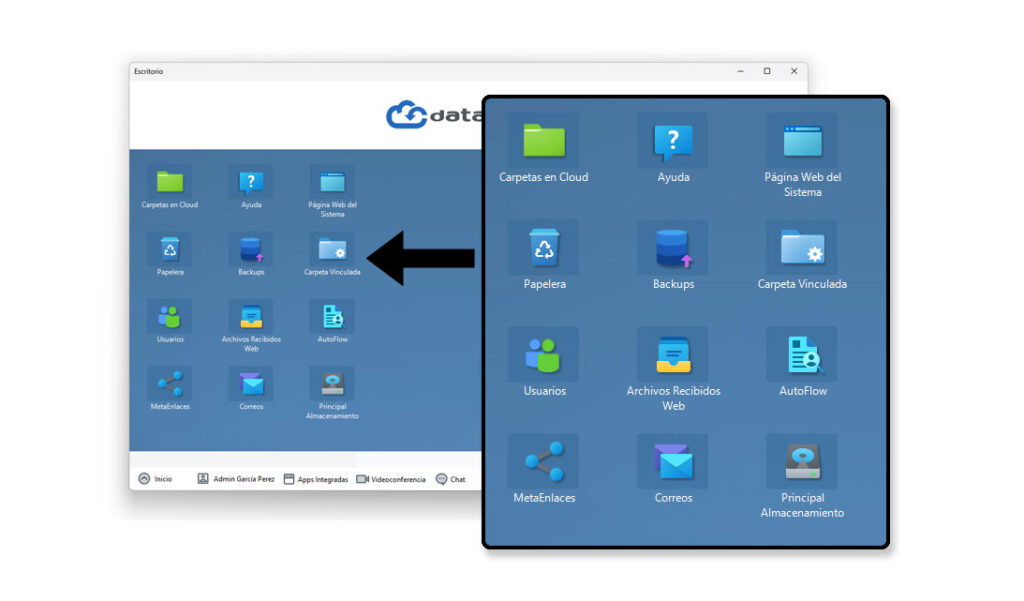 Iconos del escritorio Dataprius en la nueva versión.