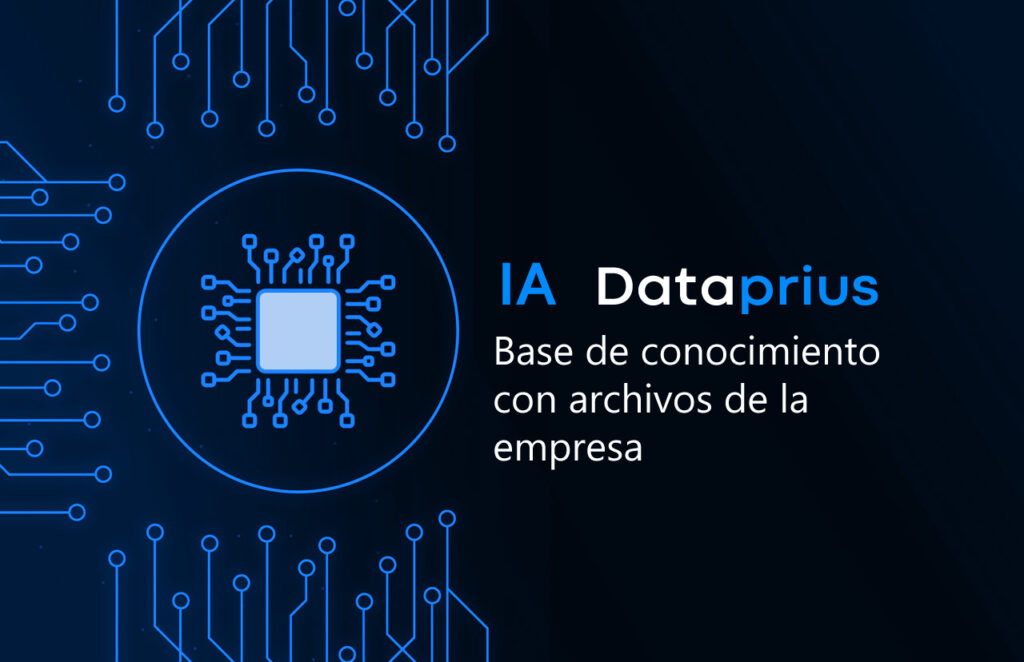 Ilustración IA Dataprius.Base de conocimiento con los archivos de la empresa.