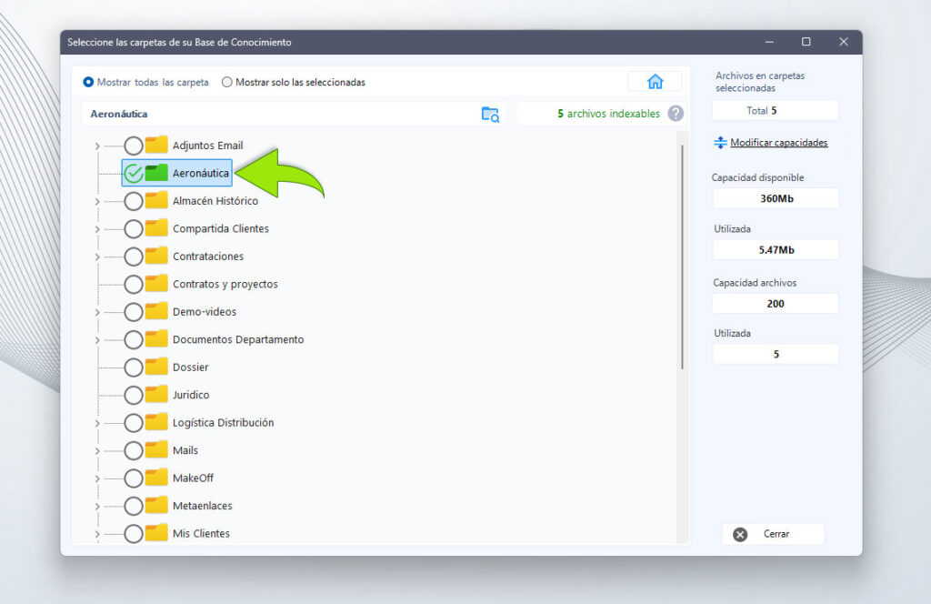 Ventana de la aplicación. La versión anterior se basaba en la selección de carpetas.