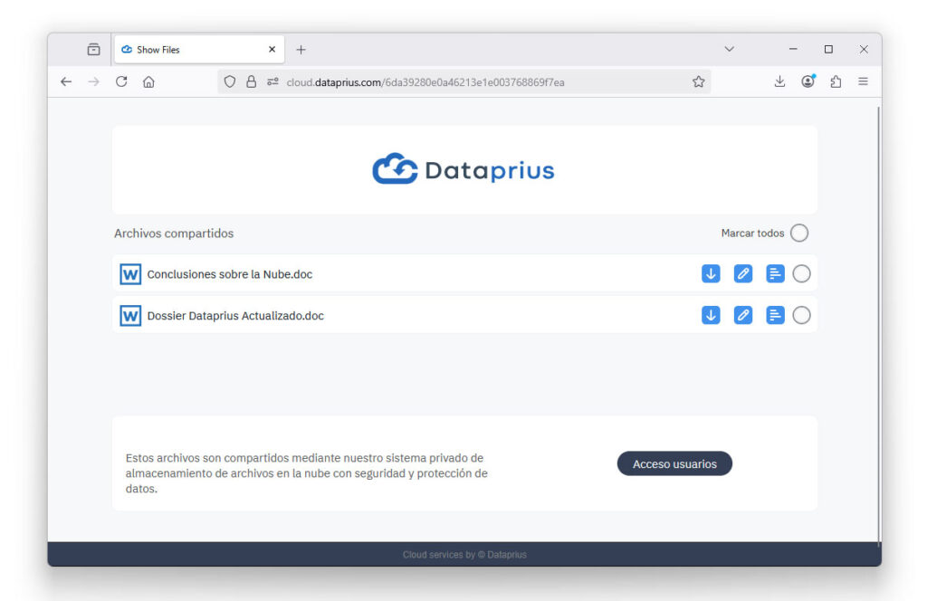 Enlace a archivos en el navegador