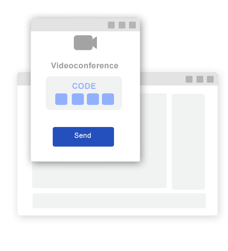 A diagram of a pop up window videoconference prototype. 