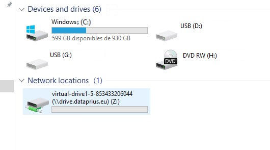 Virtual drive in windows