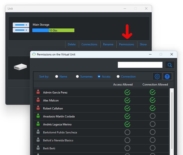 Mapdrive. Providing access to virtual drives